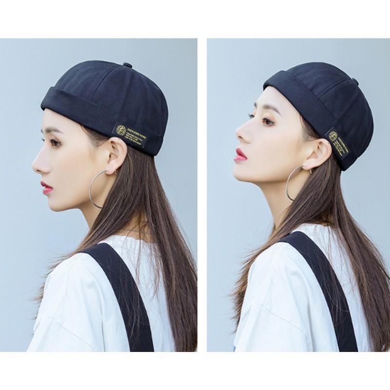 nón Beanie vành tròn phong cách Retro Hàn Quốc Nam/Nữ