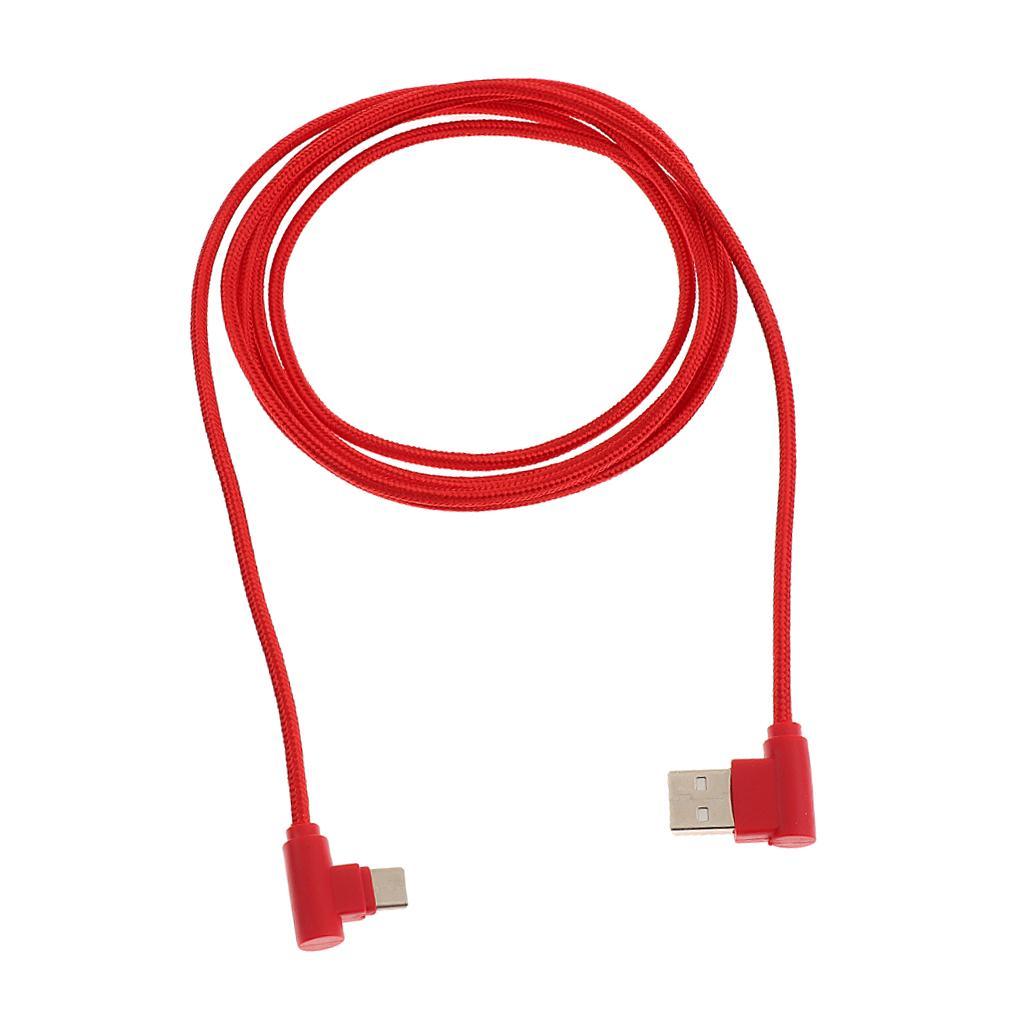 2Meter 6.5Ft USB to USB Type C Sync Charger Angled Cable Adapter Cord