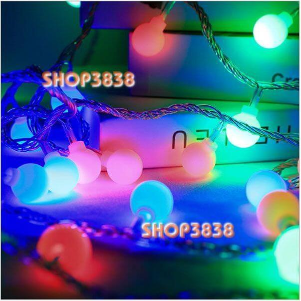 Dây Đèn Led Bi Đục Tròn Dài 3M - 20 Bóng Nhiều Màu Trang Trí Noel Lễ Tết