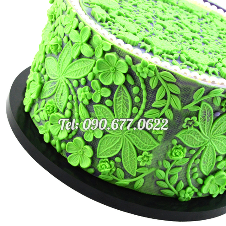 Khuôn silicone làm viền bánh, rau câu hoa dại, cành lá – Mã số 1912