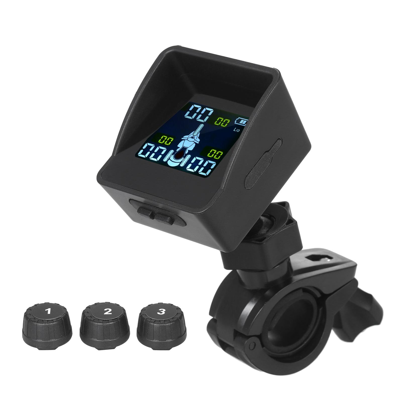 Tire Pressure Monitoring System TPMS Wireless Smart Tire Monitor with 3 External Sensors Sunshade Auto Tyre Alarm for