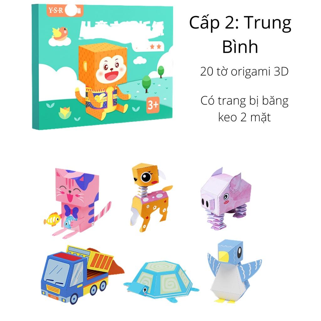 Đồ chơi giấy gấp, giấy xếp nghệ thuật origami 3D giúp bé vừa chơi vừa rèn luyện sự khéo léo và thỏa sức sáng tạo