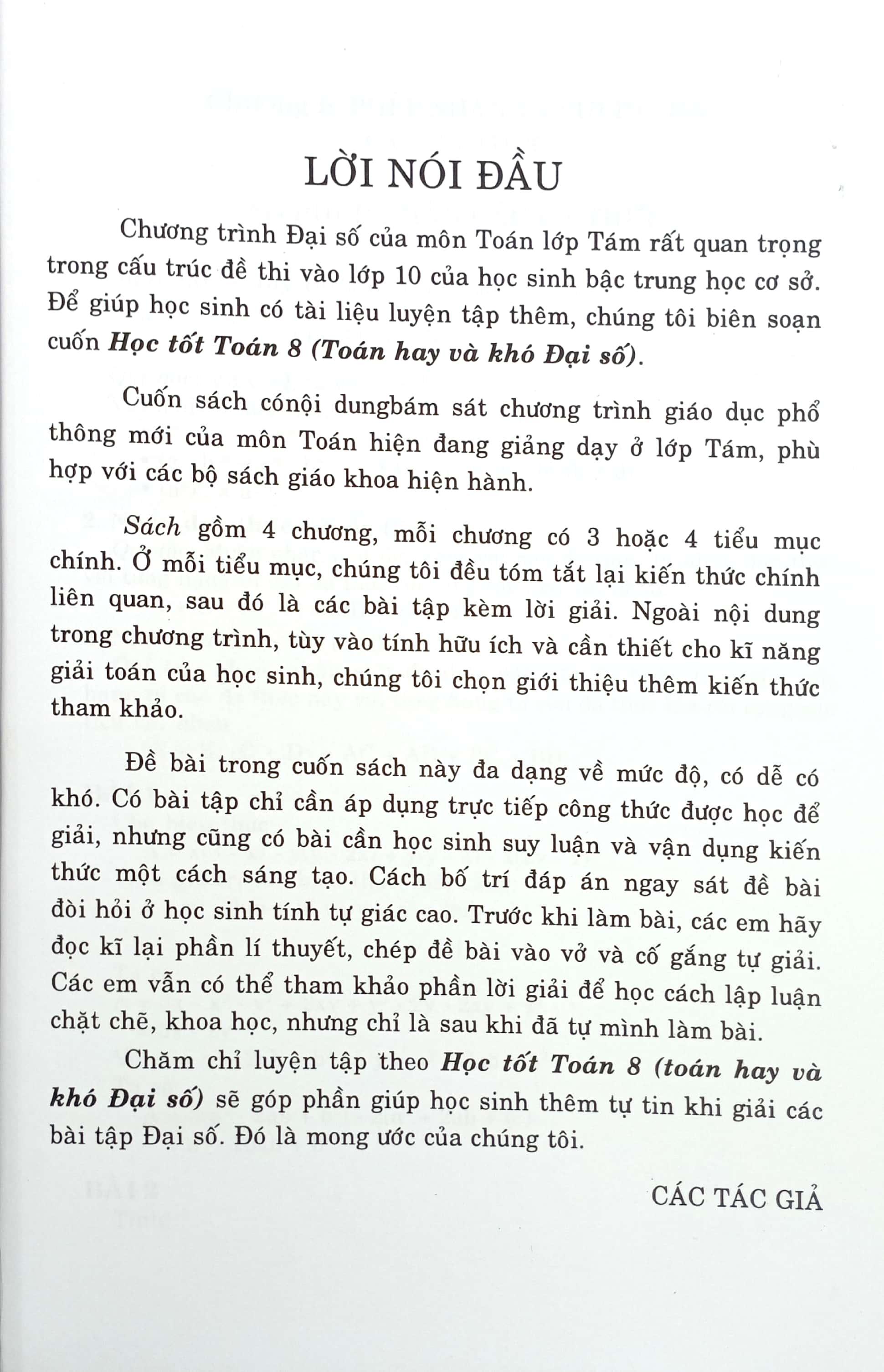 Học Tốt Toán 8 - Toán Hay Và Khó Đại Số