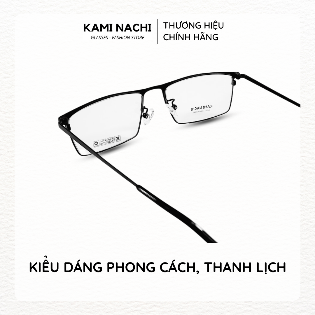 Gọng kính kim loại dáng vuông KAMI NACHI phong cách đơn giản G90.39