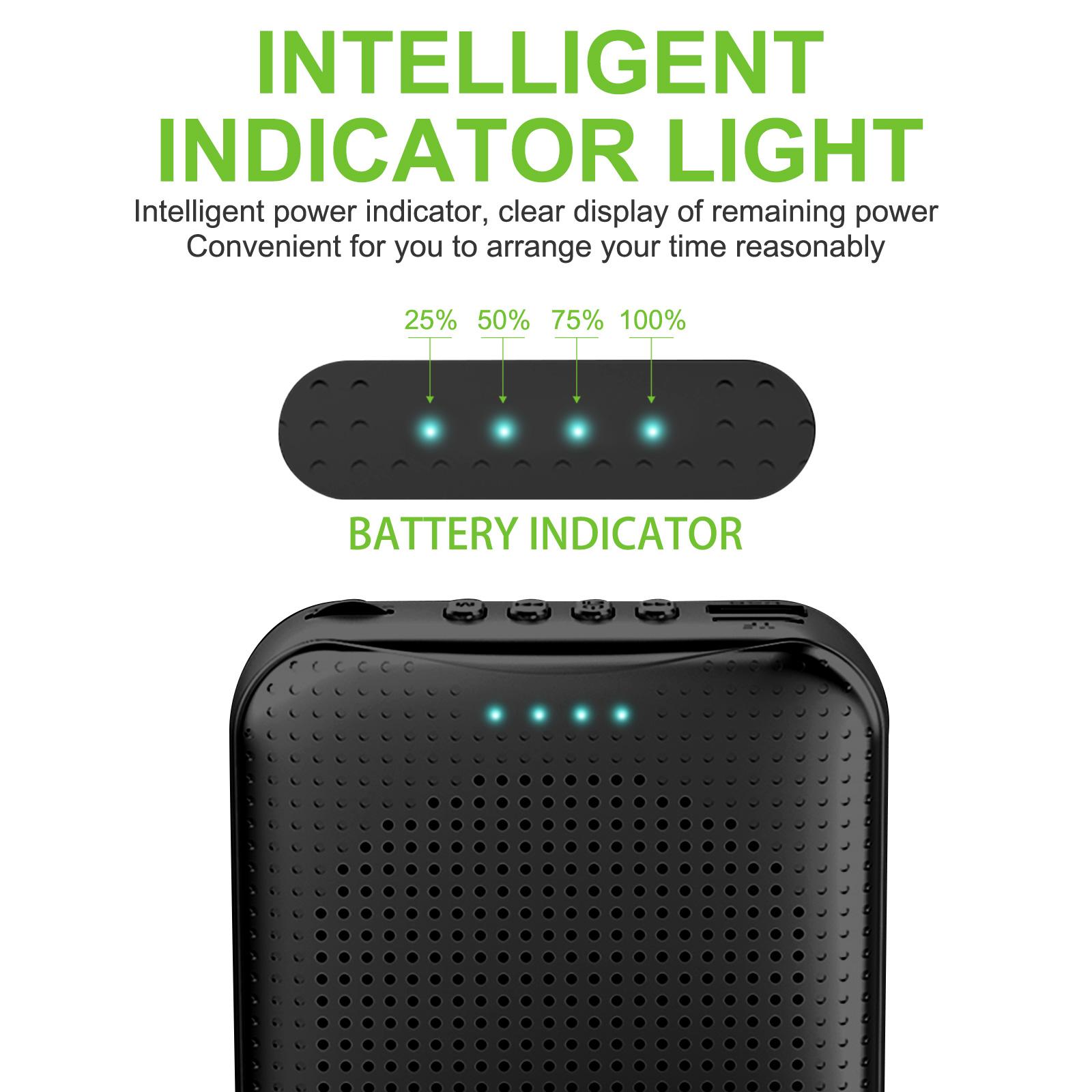 Bộ khuếch đại giọng nói GoSear 5W 2200mAh loa giọng nói di động đa chức năng với micro cho hướng dẫn du lịch giáo viên