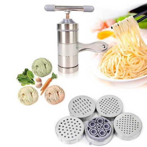 Dụng cụ làm bún tươi, mì, nui 5 đầu thay chất liệu 100% inox cao cấp, dễ dàng làm các món ăn ngon ngay tại nhà, đảm bảo an toàn thực phẩm cho gia đình, dễ vệ sinh sau khi dùng