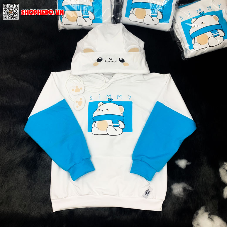 Áo hoodie Mèo Simmy nỉ da cá