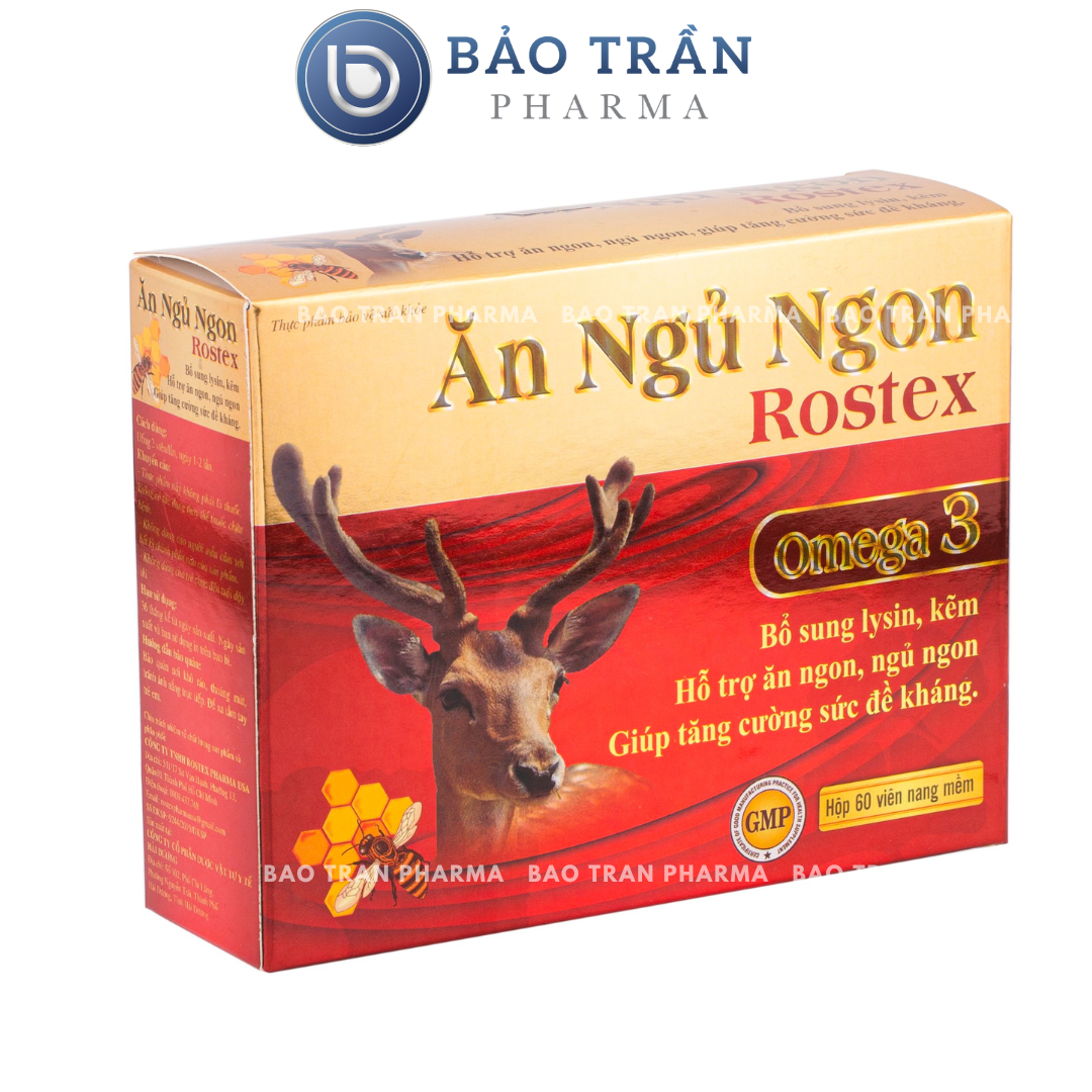 Viên Ăn Ngủ Ngon Rostex tăng cảm giác thèm ăn, dễ ngủ - Hộp 60 viên