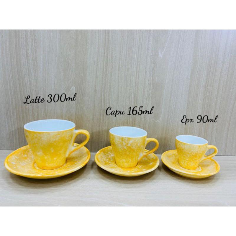 Bộ cốc tách cafe dáng Italia men vân đá độc lạ đủ màu đủ dung tích Gốm sứ bát tràng