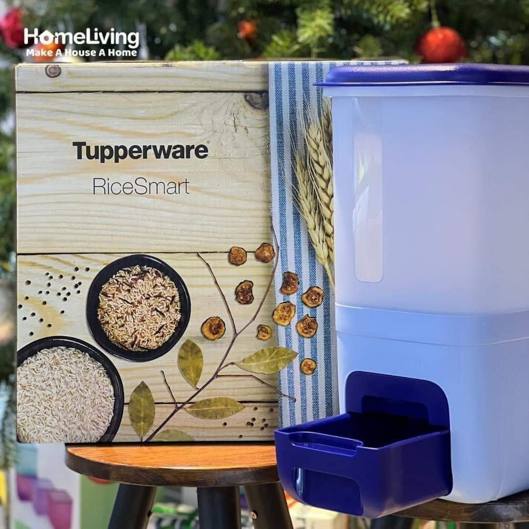 Thùng gạo Tupperware 10kg chính hãng - Tokyo Blue