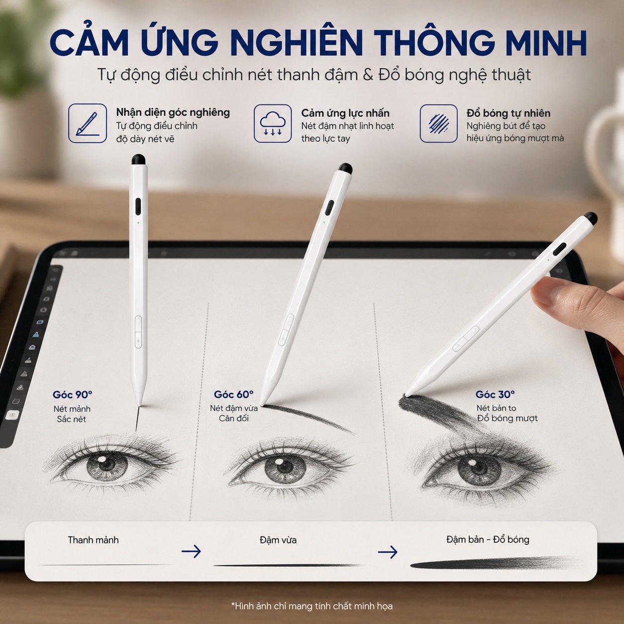 Bút cảm ứng styplus hỗ trợ tì tay cảm ứng lực nghiêng WIWU Pencil S-04 cho iPad iPhone Androids Pro 11 13 Air 10.9 - Hệ Thống Kép iOS Android, Magnetic | Pixel Perfect | Sạc Type-C - Hàng nhập khẩu