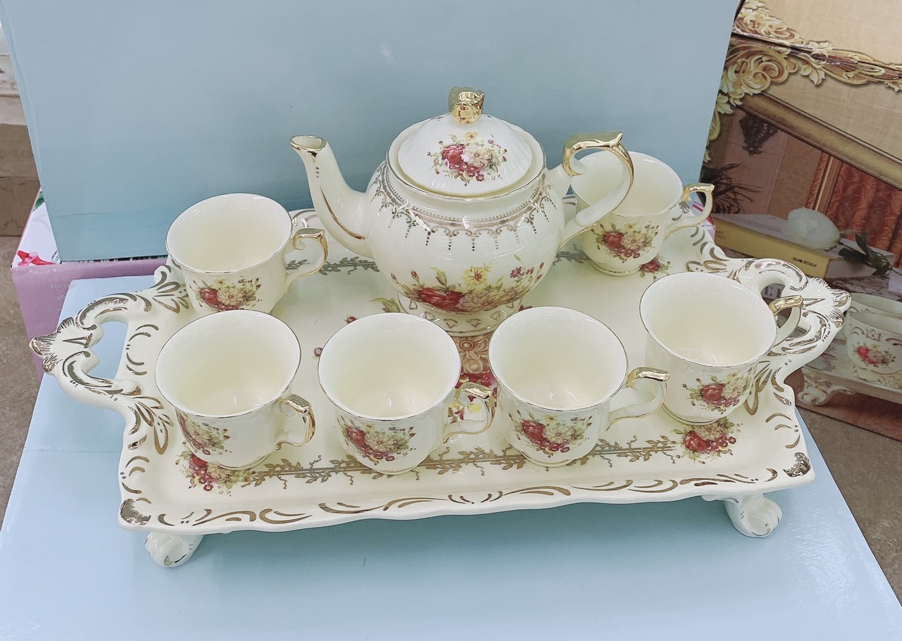 BỘ BÌNH TRÀ Ý BẰNG SỨ MANG PHONG CÁCH TÂN CỔ ĐIỂN SANG TRỌNG TINH TẾ - ANTH615