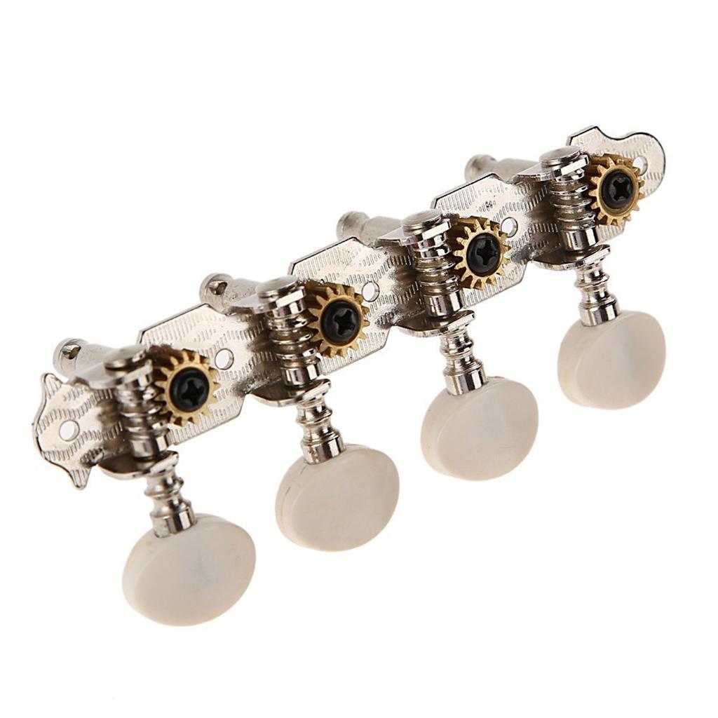 Sunnimix 4L 4R Bạc Đàn Mandolin Chỉnh Âm Máy Đầu Với Ốc Vít Cho 8 Dây Đàn Mandolin