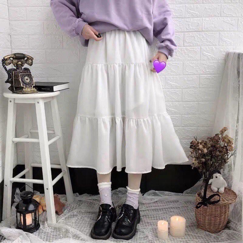 Chân váy ulzzang hàng 2 lớp phong cách hàn quốc