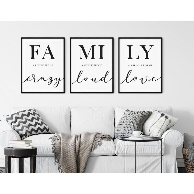 Tranh Canvas Cao Cấp | Tranh Family A Little Bit, Decor, Typography, Quote