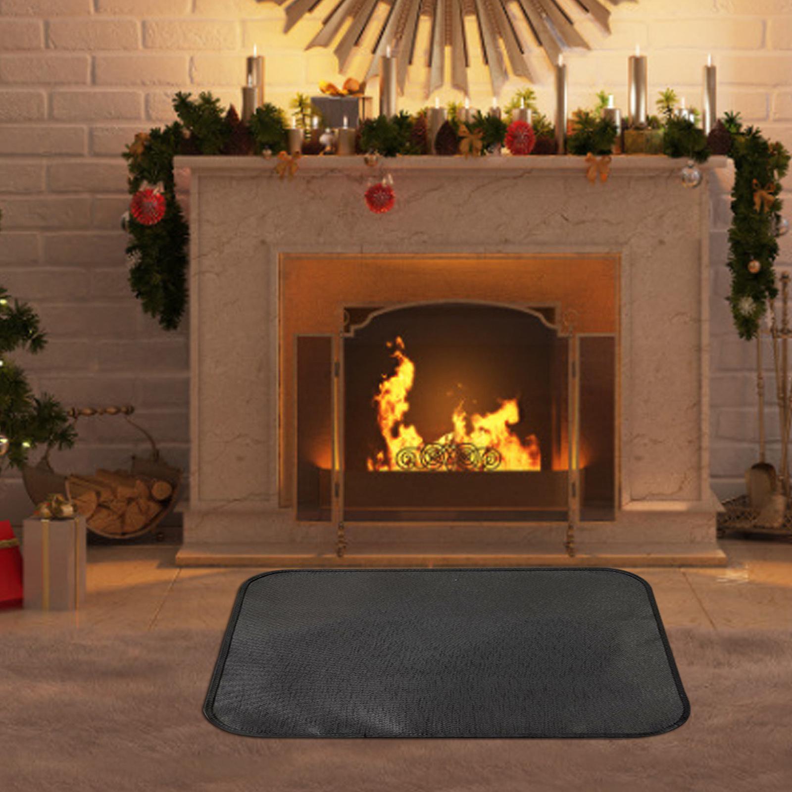 Heat Insulation Fireplace Mat Fireproof Pad for Backyard Decking Grass