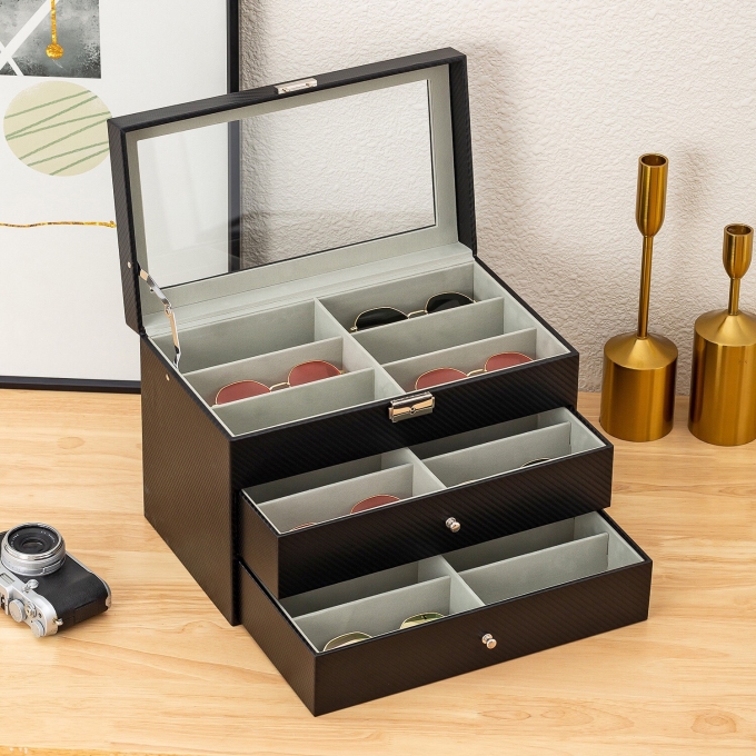 Hộp Đựng Mắt Kính 18 Ngăn 3 Tầng 33.5x19.3x19.1cm 0193