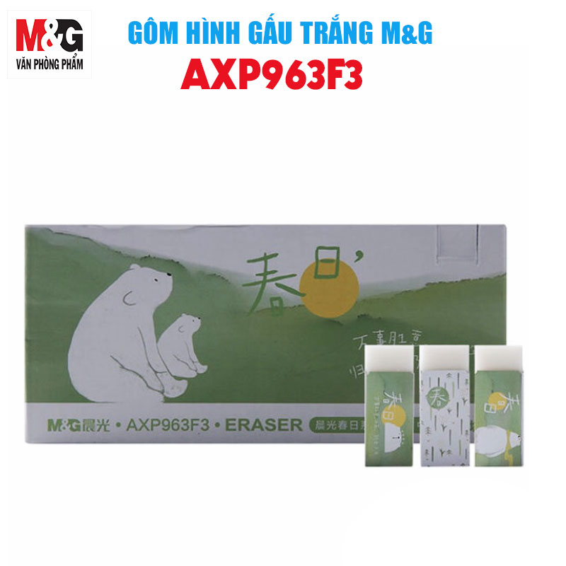 Gôm tẩy trắng Gấu Bắc cực M&amp;G AXP963F3 cỡ trung