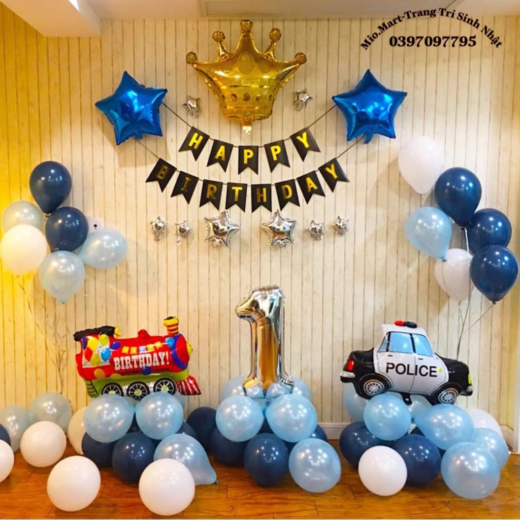 Combo Trang Trí Sinh Nhật Đầy Đủ Phụ Kiện Như Hình,Tặng Kèm Bơm Bóng, Băng Keo Và Số Tuổi BB45