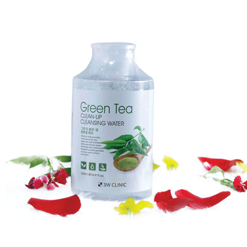 Nước tẩy trang tinh chất trà xanh  3W CLINIC Green Tea Clean-Up Cleansing Water