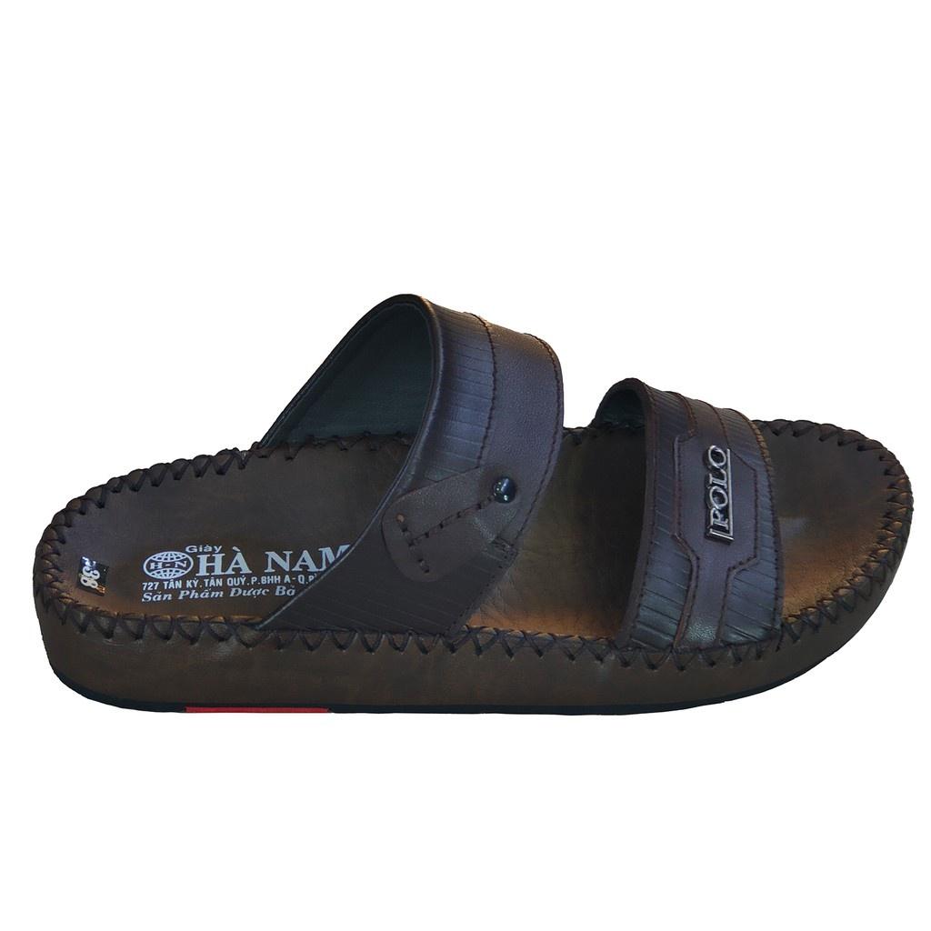 Dép Nam Quai Ngang Da Bò Thật TiTi ĐÔ Cao Cấp DN273d