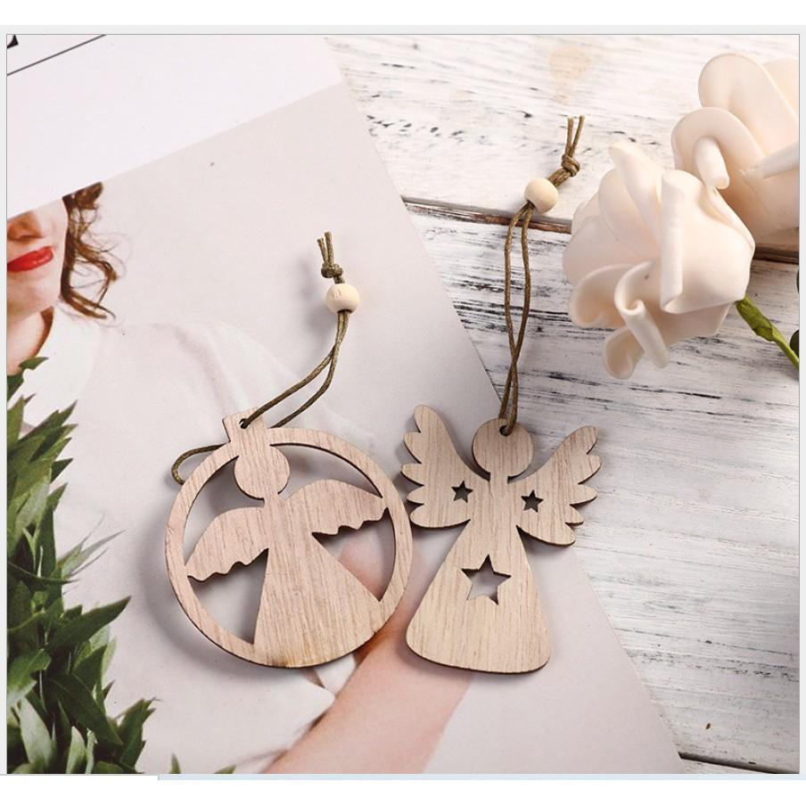 Combo 12 món trang trí Giáng Sinh bằng gỗ