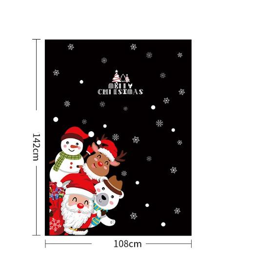 Decal trang trí tường Noel - 4 Noel Trắng Đỏ Xin Chào