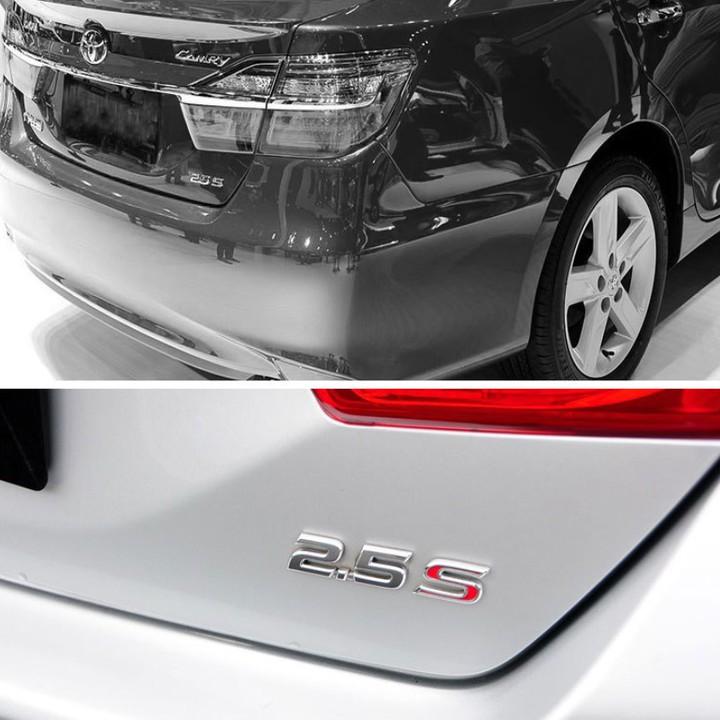 Decal tem chữ 2.5G, 2.5Q và 2.5S dán đuôi xe ô tô Toyota, chất liệu nhựa ABS cao cấp