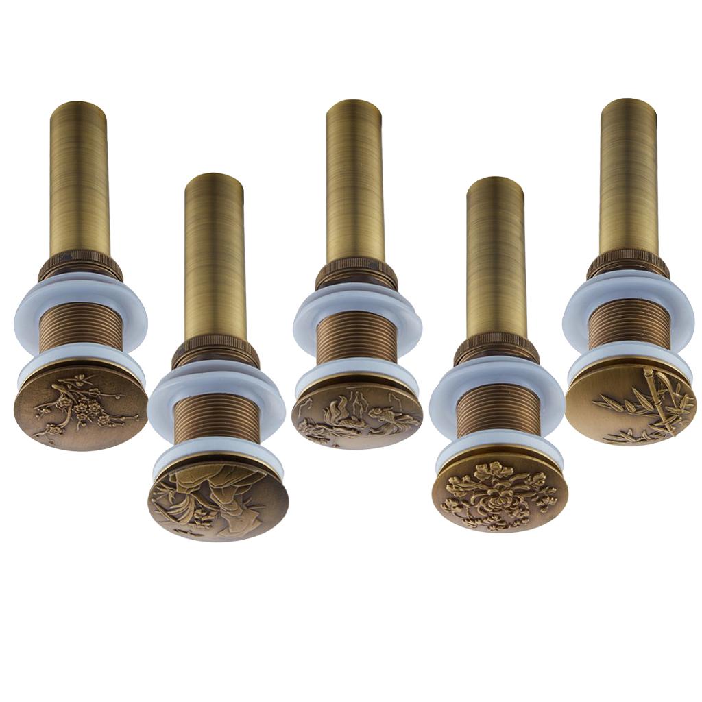 Bathroom Sink Up Drain Assembly without Overflow, Durable, Bamboo