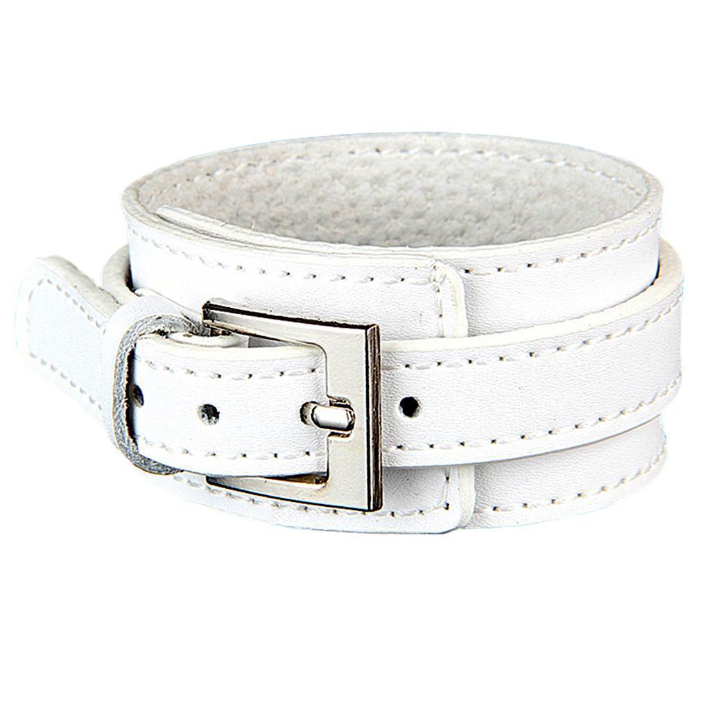 2xFashion Wide Cow Leather Wristband Cuff Bracelet Bangle Women Jewelry White