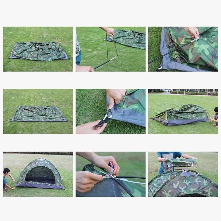 Lều phượt cắm trại vải dù rằn ri , lều du lịch picnic gia đình , chống muỗi , chống nước cho 2-3 người,3-4 người