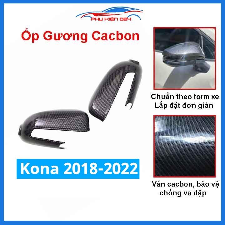 Ốp gương Kona 2018-2019-2020-2021-2022 vân Cacbon bảo vệ chống trầy trang trí làm đẹp xe