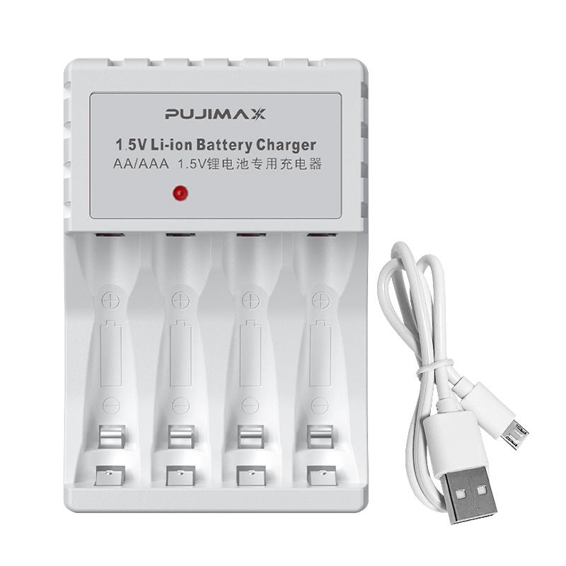 4 khe sạc pin lithium sạc 1.5V cho pin LI-ion có thể sạc lại AA Lithium Pin với màu cáp: Bộ sạc 4-slot