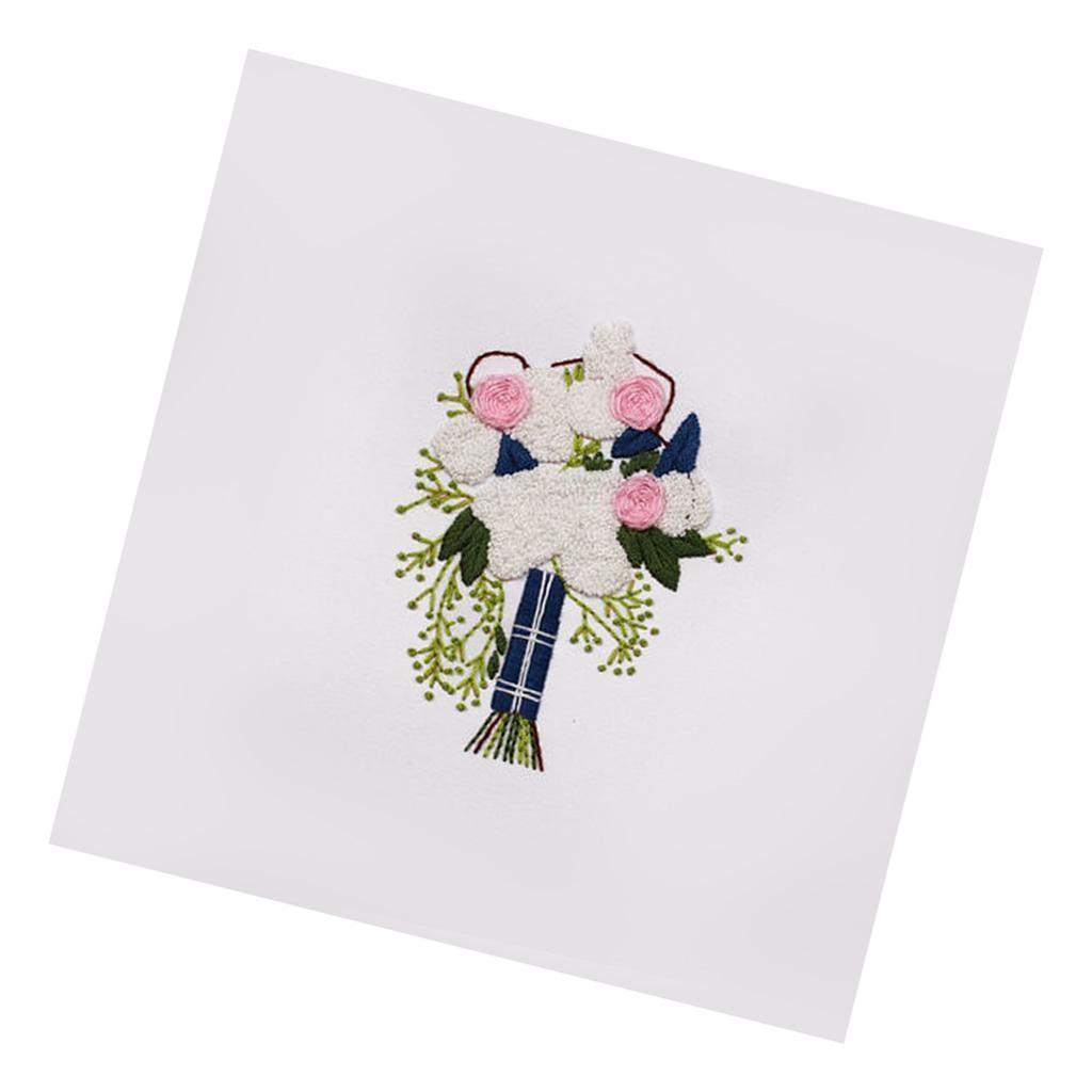 Cross Stitch Embroidery Starter Kit - Bouquet Pattern Handmade Arts for Home Hangs or Decor