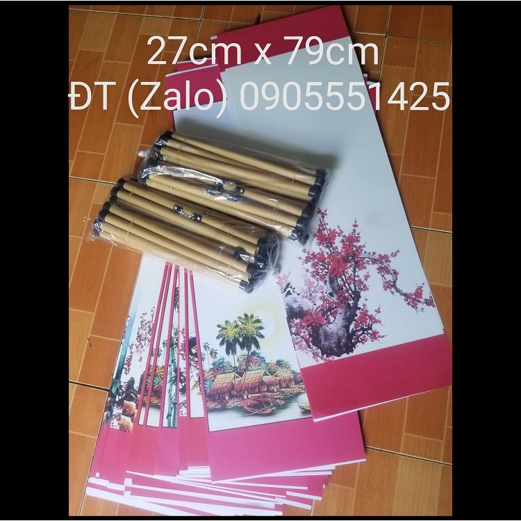 Bộ gồm 50 tờ giấy viết thư pháp kèm 50 CẶP nẹp treo kích thước 27cm x 79cm