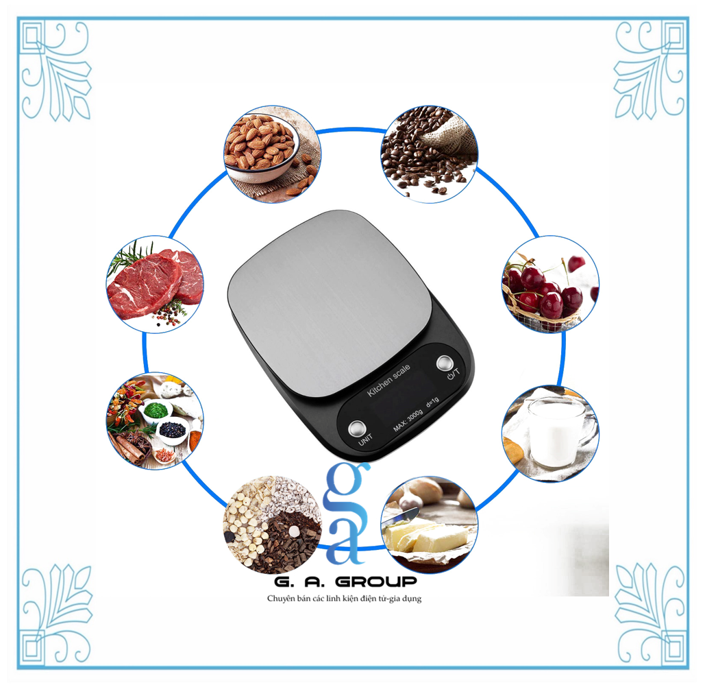 Cân Điện Tử Mini 3kg/0.1g Dùng Trong Nhà Bếp