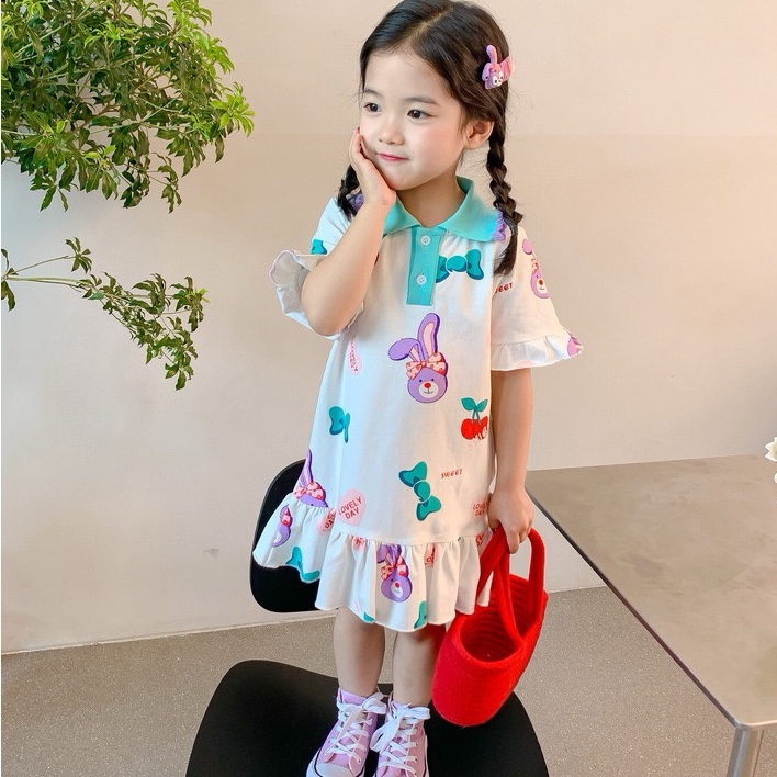 Váy bé gái 10-25kg kiểu dáng polo phong cách Hàn Quốc Baby-S, Đầm bé gái dáng váy dập ly xòe siêu xinh - SD102