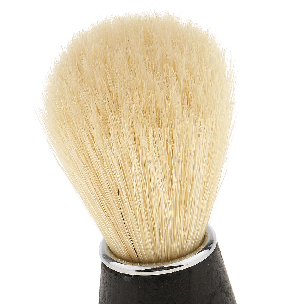 Soft Professional Barber Salon Home Beard Shaving Brush with Plastic Handle Facial Cleaning Brush - Black