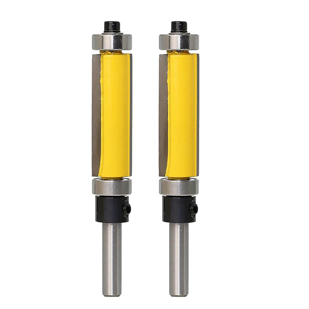 2pcs 1/4" Shank 1/2" Cutting Dia Flush Trim Router Bit for Carpenter 38mm