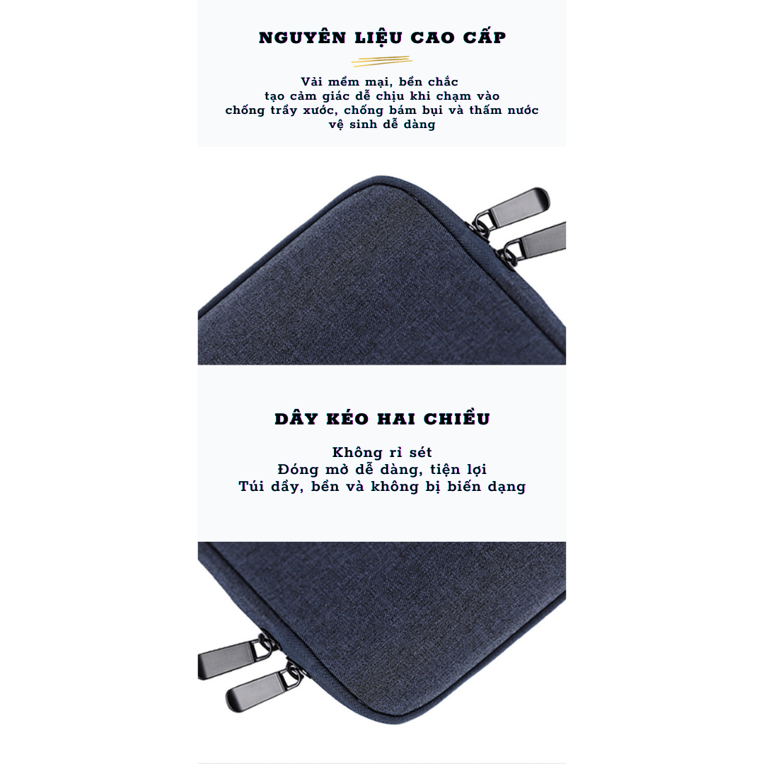 Túi Laptop / Macbook / Untralbook 1 Dây Kéo Vải Agni Cloth - Chống Thấm Nước - Full size