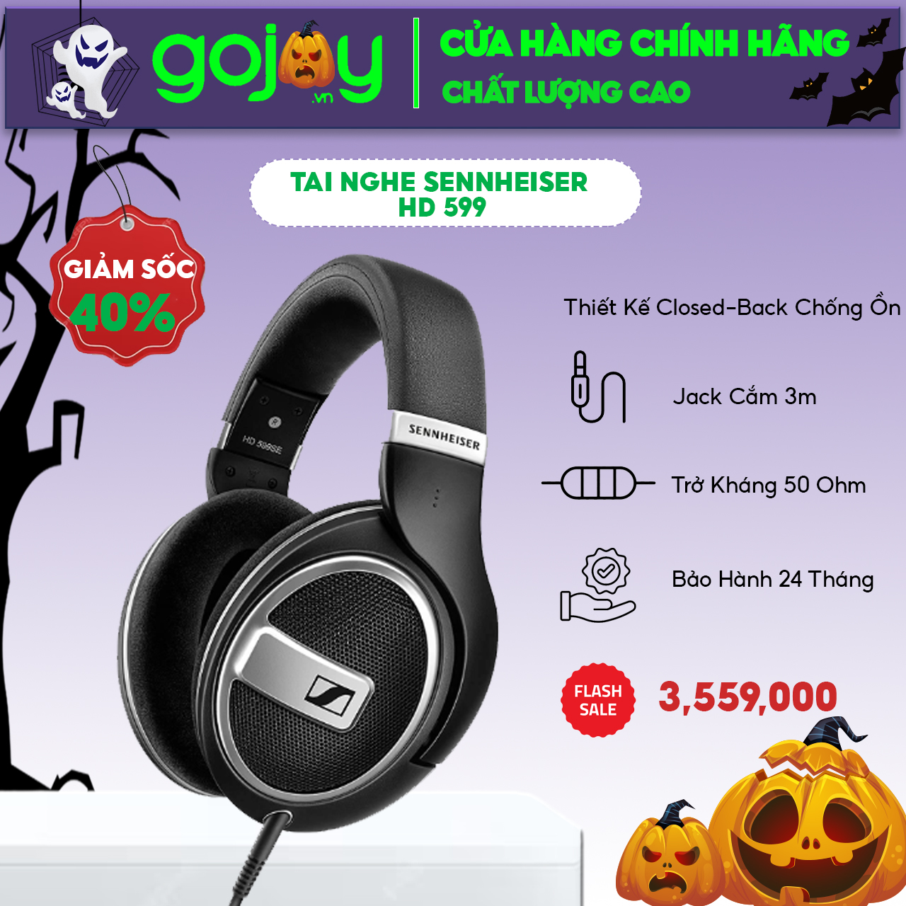 Tai Nghe Sennheiser HD 559 - Bảo Hành Chính Hãng 24 Tháng