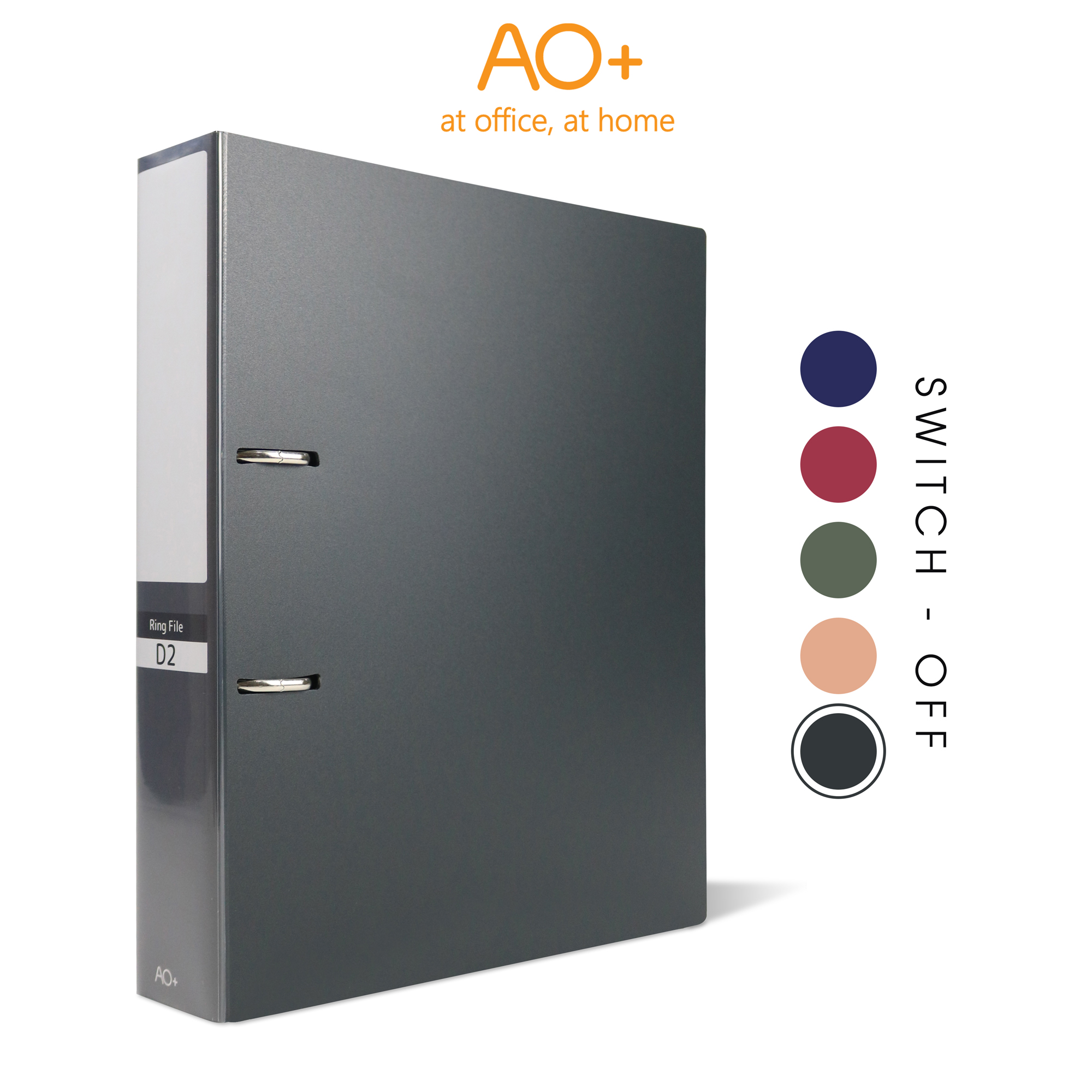 Bìa Còng D2 Switch OFF AO+, Nhựa PP/ A4, 2 Nhẫn D