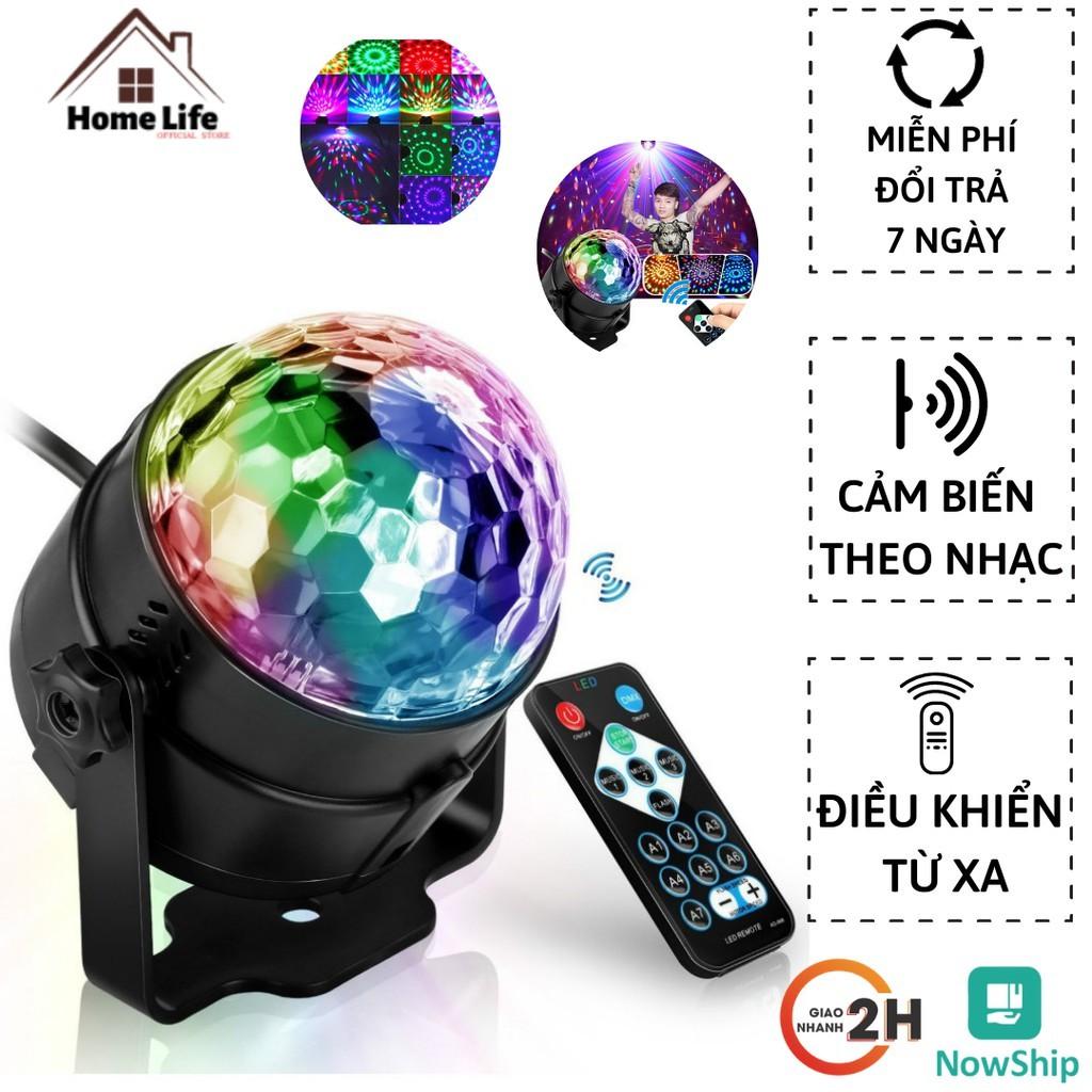 Đèn Led 7 Màu Vũ Trường, Bar , Karaoke,  Đèn Sân Khấu Cảm Ứng Theo Nhạc Có Remote Điều Khiển