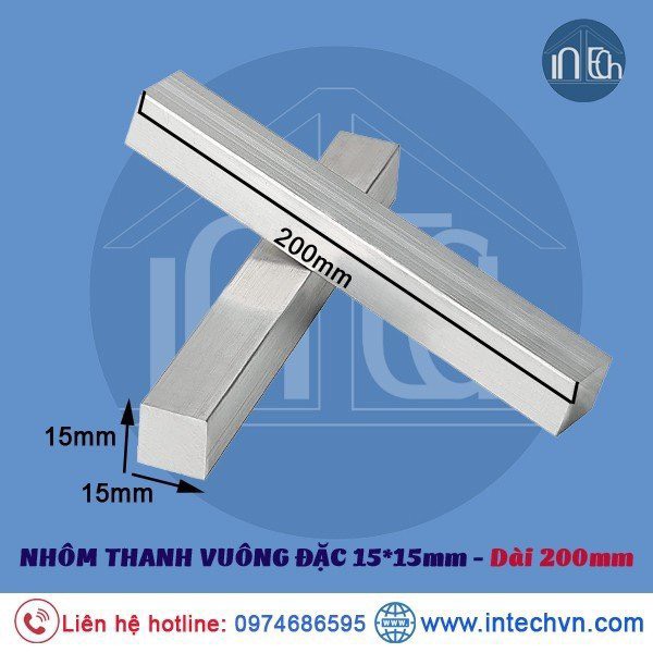NHÔM THANH VUÔNG ĐẶC 15*15mm