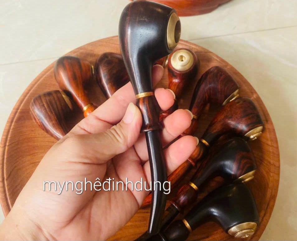 Tẩu sì gà hút  thuốc phong cách lịch mãn đẳng cấp bằng gỗ trắc đỏ đen
