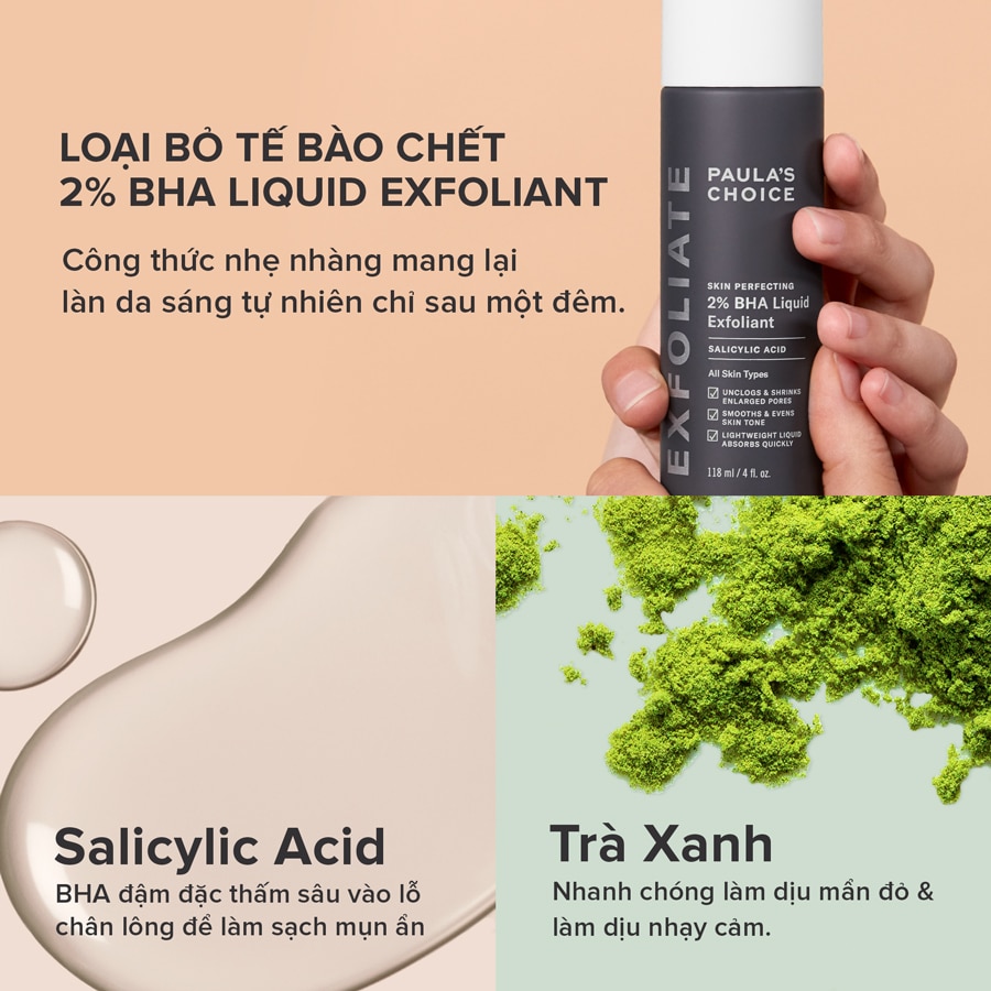 Dung Dịch Tẩy Tế Bào Chết 2% BHA Paula's Choice Skin Perfecting 2% BHA Liquid Exfoliant + Tặng Túi Đựng Mỹ Phẩm Cao Cấp