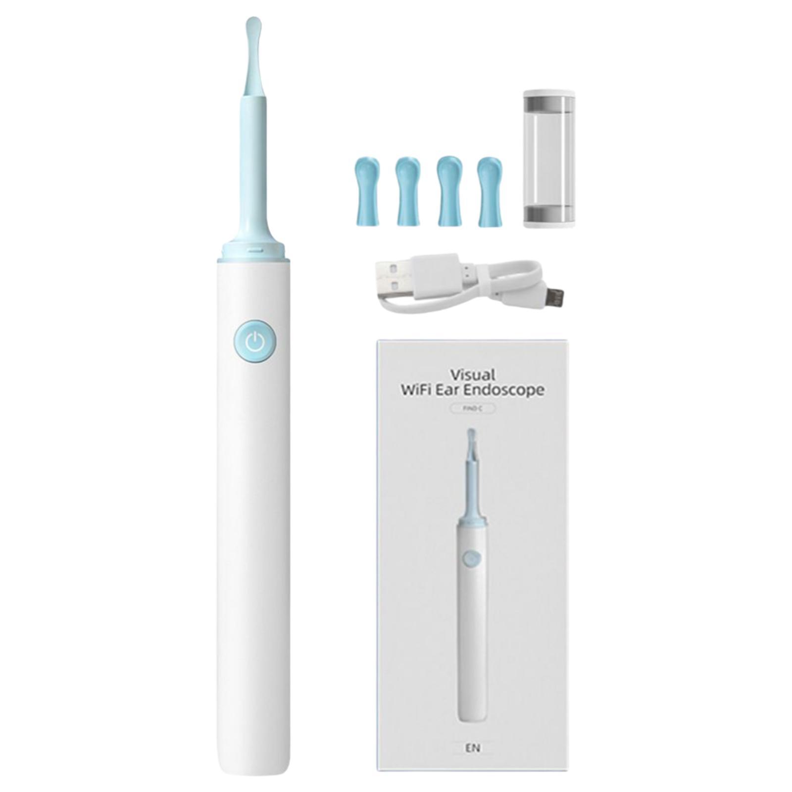 Ear Cleaning Kits 5MP with Ear Cleaning Tool Wireless 6 LED Lights Black