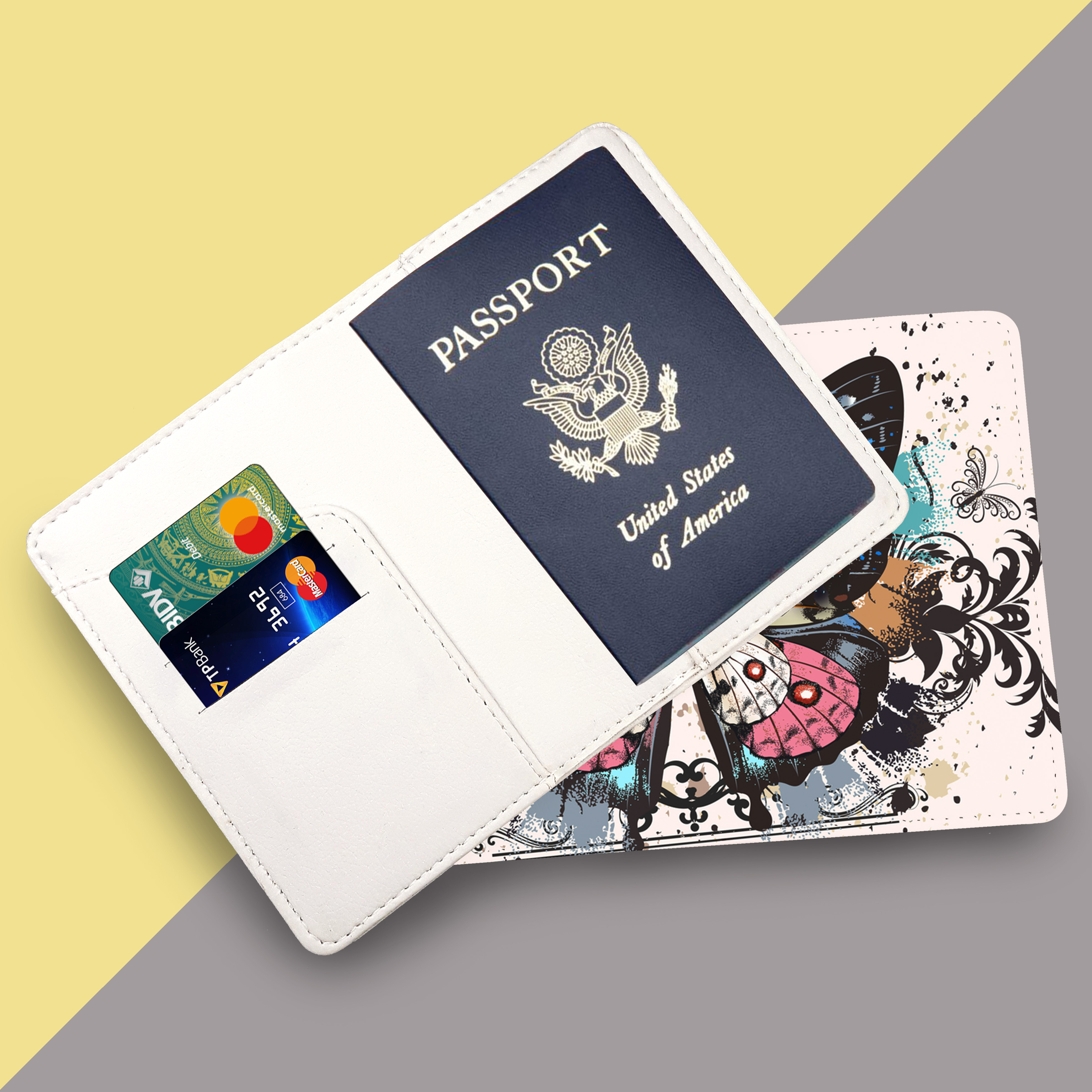 Bao Da Hộ Chiếu Du Lịch Hoạ Tiết BƯỚM - Ví Đựng Passport Thời Trang - Cá Tính - PPT026