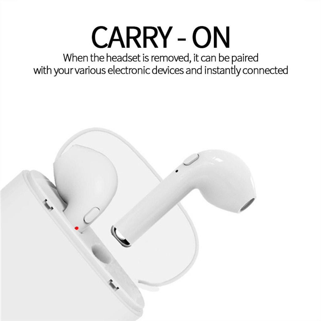2 Pcs i7 Wireless Bluetooth 4.1 HeadPhones Stereo W/ Charger Box