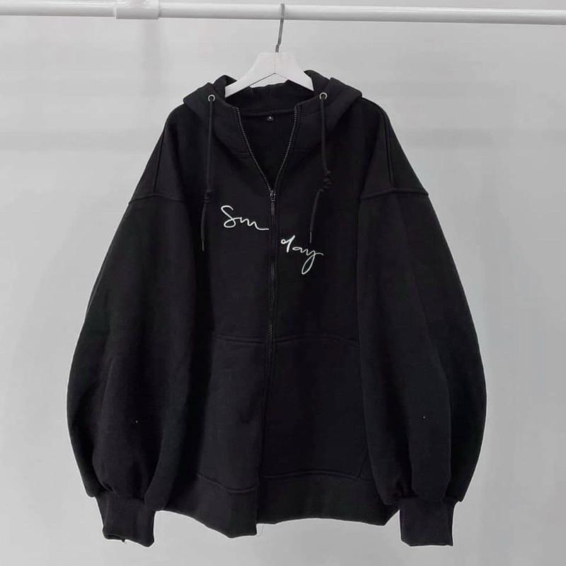 Áo Khoác Nỉ Ngoại Tay Phồng in Sunday Ulzzang ️ Áo Khoác Hoodie Zip Chất Đẹp Như Ảnh, Áo khoác hoodie phong cách Hàn Quốc in chữ Sunday chất nỉ bông đẹp, form rộng rãi dành cho cả nam và nữ, Áo khoác nỉ lót bông Sunday unisex